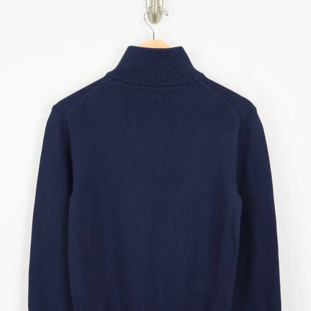 J.Crew Men's Heritage Cotton Half Zip Sweater Navy Blue Size XS NWT